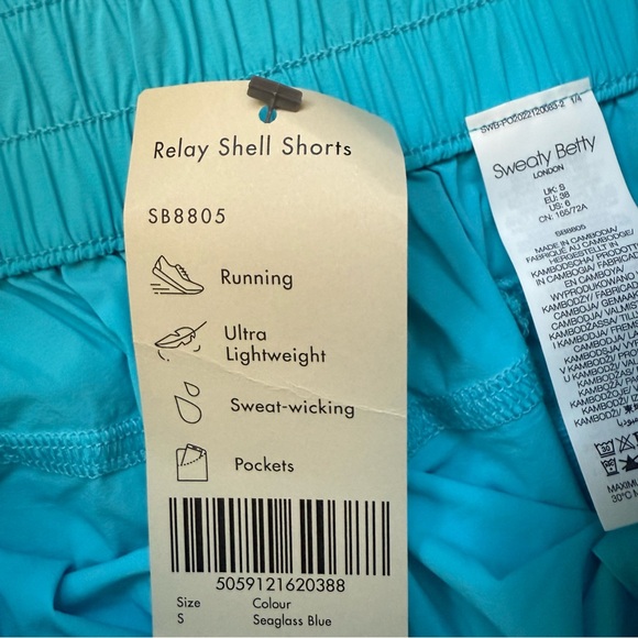 🏃‍♀️ NWT Sweaty Betty Relay Shell Shorts - Seaglass Blue - Size S 💙 - Picture 5 of 5